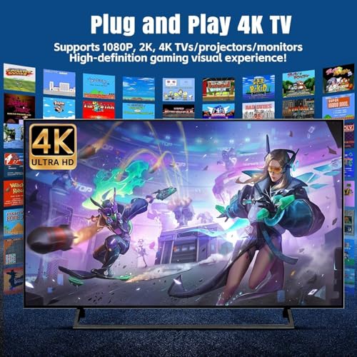Image of Generation Wireless Retro Game Console Stick 4K Stick with Built-in 23+ Emulators,20,000+ Games, 4k Hdmi Output & 2.4GHz Wireless Controller, Retro Game Emulators, Plug & Play TV Video Games(64G)