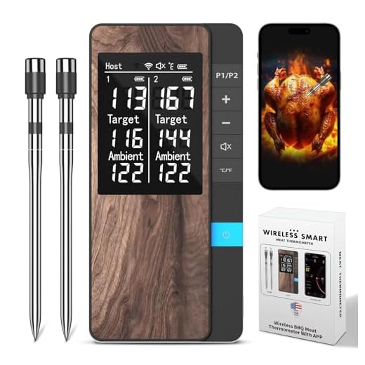 VACUUM SEALERS UNLIMITED Wireless Meat Thermometer-Multi Sensors Digital Food Thermometer with Ultra-Thin Probes, App&Host Control- Accuracy Bluetooth Meat Thermometer for BBQ, Oven, Grill, Smoker
