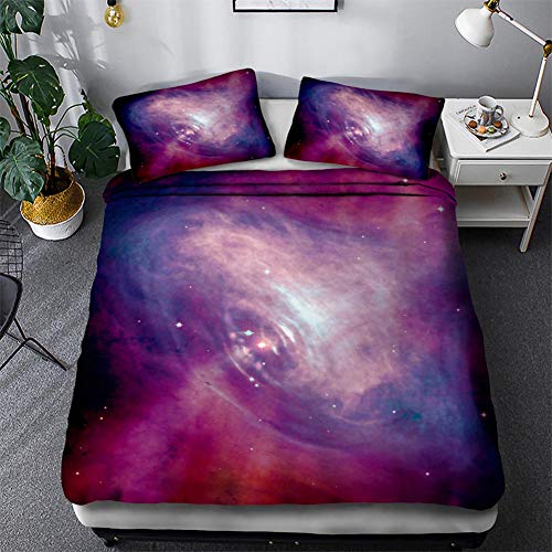 Timiany Ropa De Cama 3D Funda Nórdica Galaxy Juego De Cama 3 Piezas Fundas Nórdicas Funda Nórdica De Microfibra con Cremallera Y 2 Fundas De Almohada (Vía Láctea,135x200+50x75)