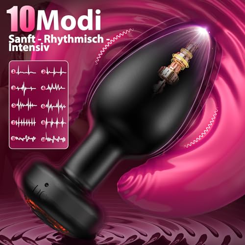 Analplugs 4-teilige Set mit Analdusche für Analverkehr, Anal Dildo Vibrator mit App Buttplug, Anal Plug Dildos 3 Abgest. Gr. Vielfältige Vibrationsmodi Analplug# für Frauen Männer Paare Butt Plug