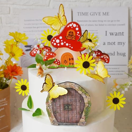 Decoración de pasteles de animales del bosque para fiestas de cumpleaños 4