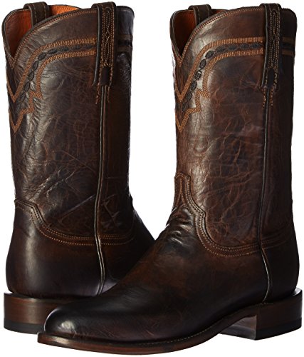 Lucchese Mens Jasper Mad Dog Goat Round Toe Dress Boots Mid Calf - Brown - Size 9 D #TOP6