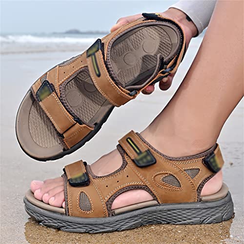 Beach Sandals Men's Shoes Genuine Leather Flats Leisure Platform Shoe Men Casual Sandals Outdoor Footwear(42)4