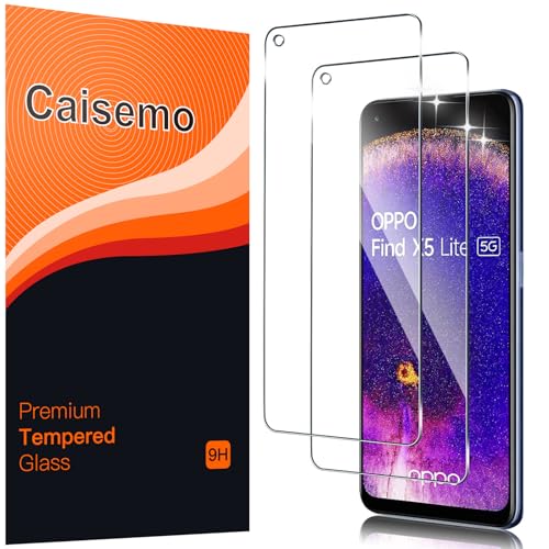 Caisemo 2 Pack For Oppo Find X5 Lite 6.43'' (Not for Oppo Find X5,Find X5 Pro) Tempered Glass Screen Protector,9H Hardness, Anti Scartch,Soft Touch