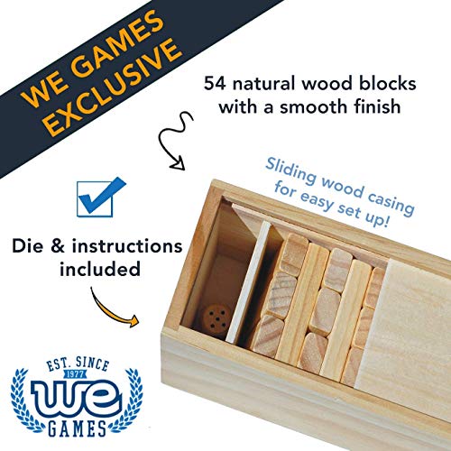We Games Wooden Block Stacking Tower, Block Party Stacking And Tumble Game, Party Game For Adults, Tumble Tower Wedding Guest Book Alternative, Tabletop Games, Includes Storage Case, 12 Inches #TOP4