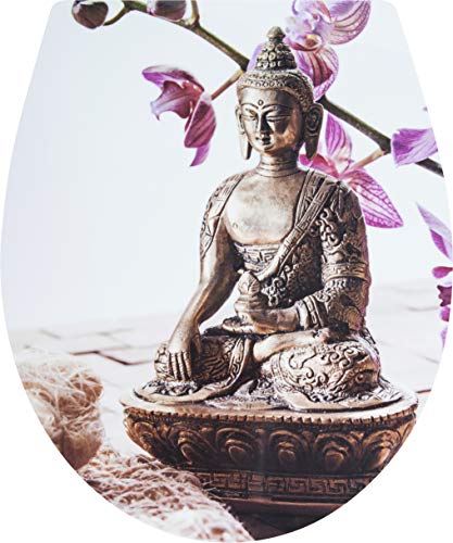 Cornat KSDSC292 Abattant WC Buddha, design ultra plat, facile d'entretien, fonction Quick Up & Clean, système d'abaissement automatique