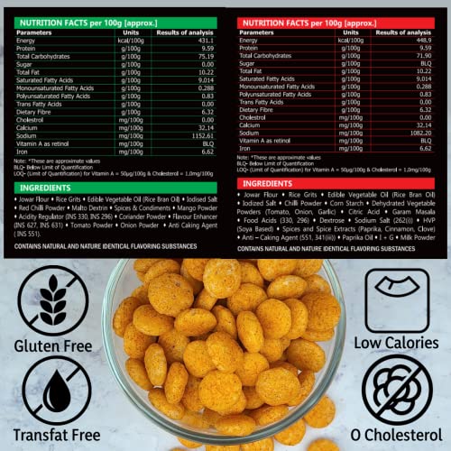Image of Proseed Jowar Puffs (Spices & Tangy Tomato) | 150g x 2 Packs (Total 300g) | Slow Roasted & 100% Veg | No Refined Flour, Sugar & Trans-Fat | Gluten Free | No Palm Oil | Healthy Millet Snacks