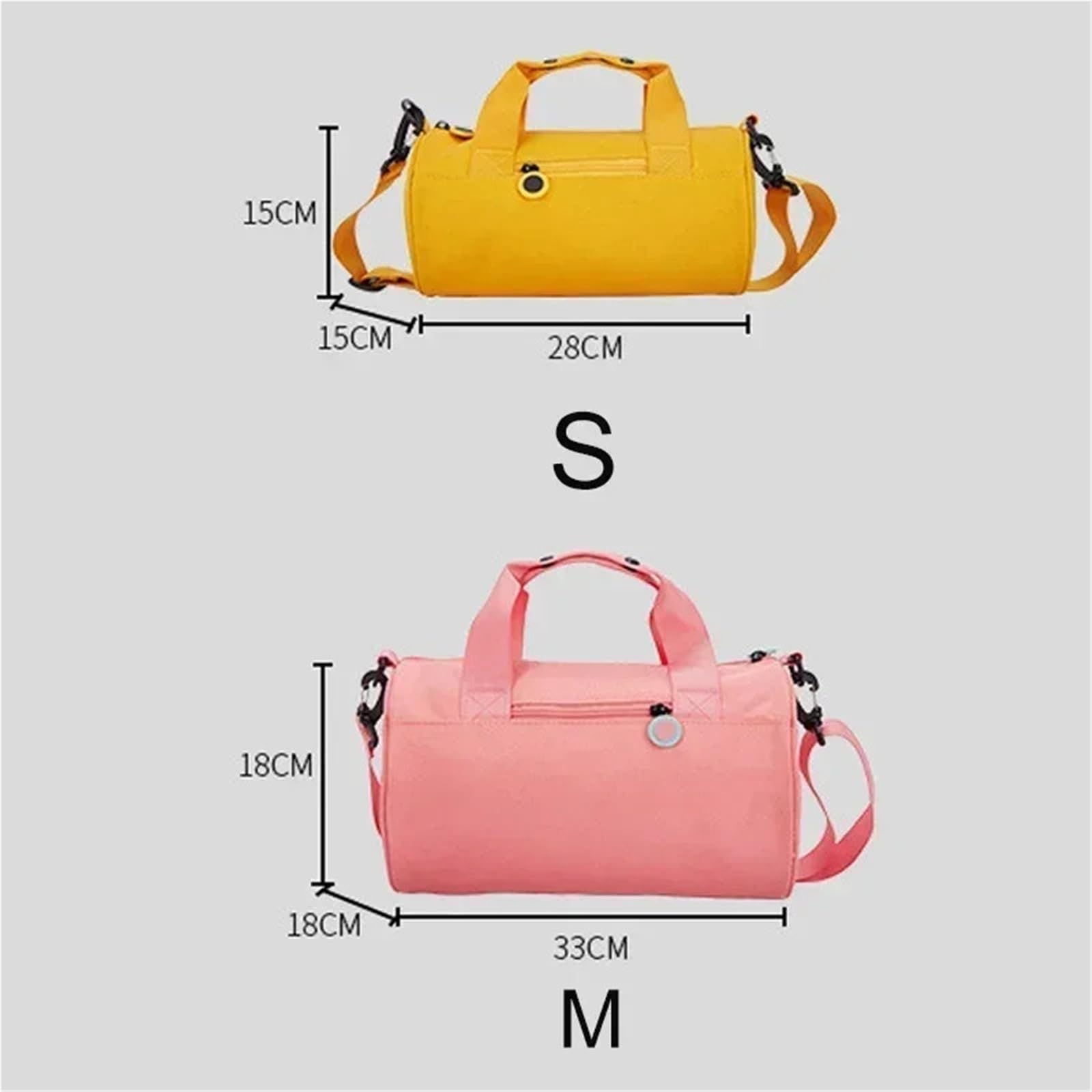 Sac de sport léger en nylon avec une épaule, sac de sport, sac à main pour filles, danse, fitness, yoga, week-end, natation, rangement pour enfants, jaune, 42*25cm