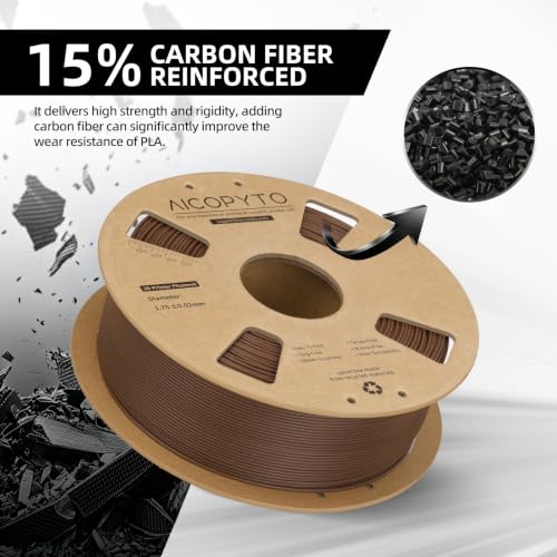 Image of PLA-CF Carbon Fiber PLA 3D Printer Filament 1.75mm 1KG Brown