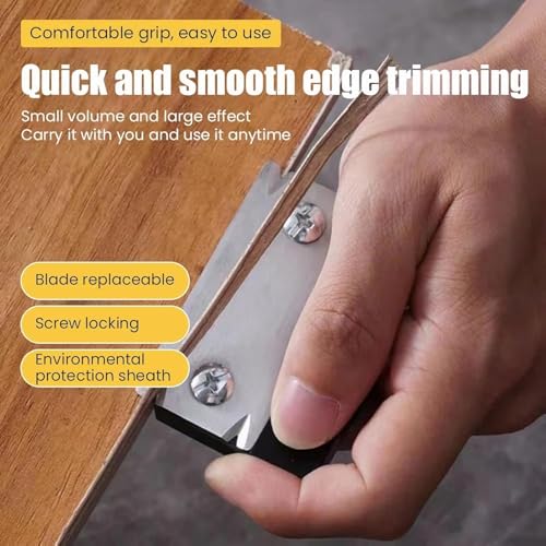 Image of Inralimot Woodworking Edge Trimmer, Hand Planer Edge Bander for Burrs,Edge Corner Planer,Wood Chamfering Fillet Scraper,Edge Banding Cutter for PVC ABS Melamine Veneer,Deburring Too