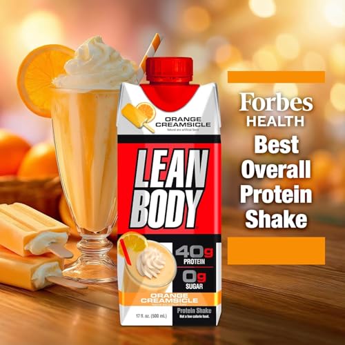Image of LABRADA Lean Body Ready-to-Drink Orange Creamsicle Protein Shake, 40g Protein, Whey Blend, 0 Sugar, Gluten Free, 22 Vitamins & Minerals, 17 Fl Oz (Pack of 12)