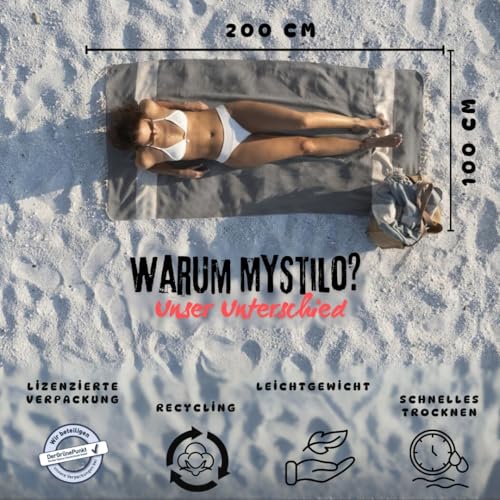 MyStilo® Strandtuch Saunahandtuch XXL - Dickes, Weiches Badetuch 100x200cm, Schnelltrocknend - Premium Hamamtuch, Handtuch für Männer, Frauen, Yoga und Fitness mit Diamantmuster (schwarz)