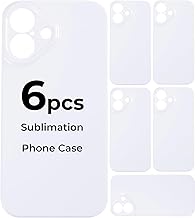 HTVRONT 6Pack Sublimation Phone Case Blanks Bulk Compatible with iPhone16, Hard Sublimation Customize Phone Case - Glossy Sublimation Blanks Custom Phone Cover - Cell Phone Coated Basic Cases