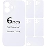HTVRONT 6Pack Sublimation Phone Case Blanks Bulk Compatible with iPhone16, Hard Sublimation Customize Phone Case - Glossy Sublimation Blanks Custom Phone Cover - Cell Phone Coated Basic Cases