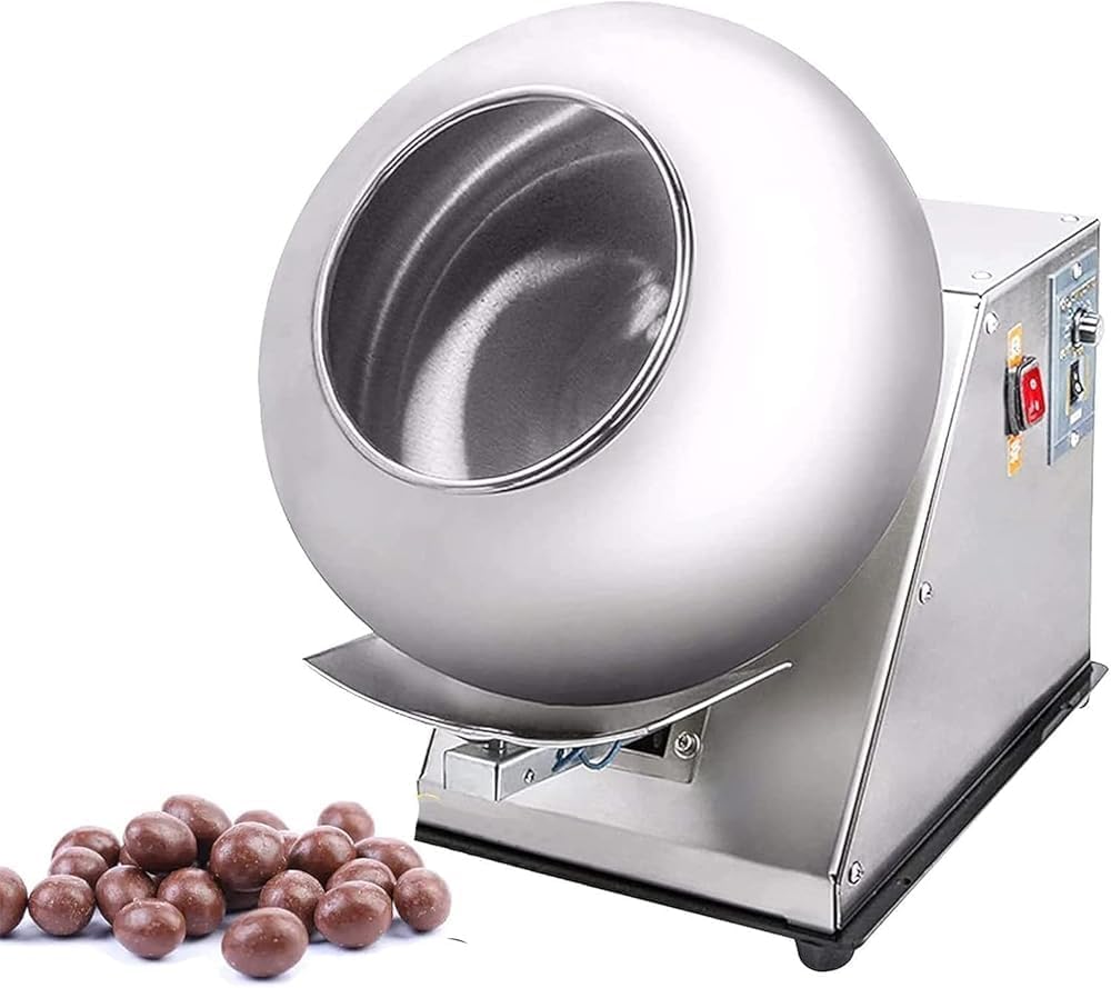 Small Commercial Mini Chocolate Panning Machine, Sugar Coating Machine, 2-5kg/H Chocolate Coating Polishing Machine Coater Sugar Ball Coating Drying Machine,110V