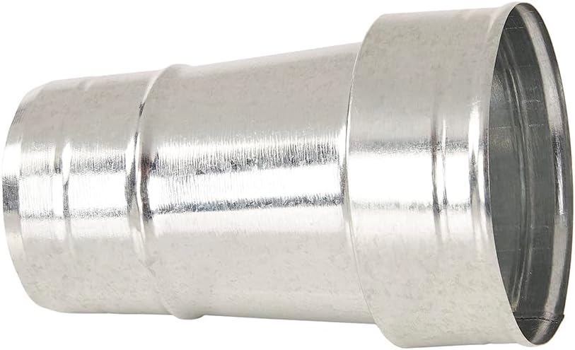 GAF Master Flow - 6 in. to 5 in. Round Reducer - R6X5-30-Gauge Galvanized Steel, Durable HVAC Duct Transition Fitting, Hemmed Collar Edges