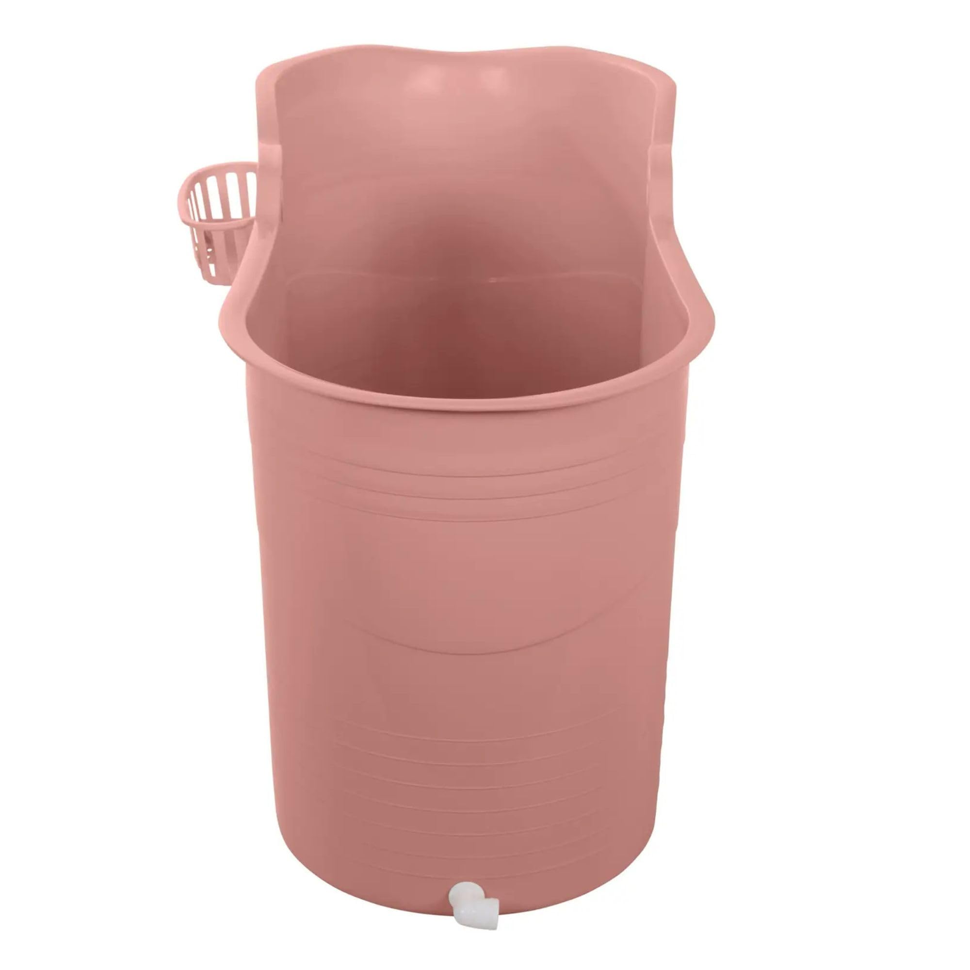 HelloBath® – Bath Bucket XL (Comfort) – 122 cm – Bañera para adultos – Baño de hielo – Manguera de desagüe extensible hasta 3 m – Extras: bandeja, grifo y funda protectora - Terracota