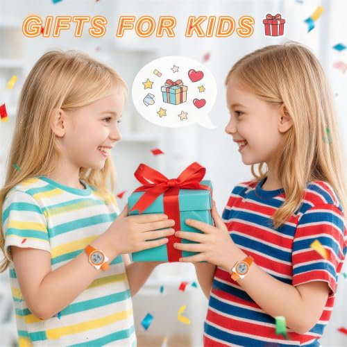 Image of Kids Digital Analog Watches for Girls Boys, 7 Color Lights Waterproof Cute Wristwatches for Kids with Alarm Stopwatch, Great Present for Girls Boys Ages 5-13