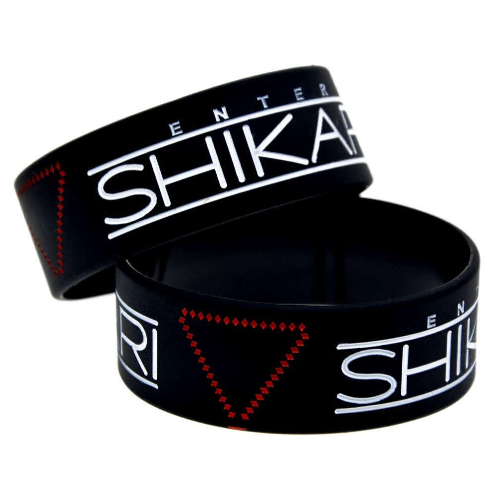 Silicone Bracelet "Enter Shikari" Band Soft Silicone Bracelet 1 Inch Fashion Star To Arouse Bracelet (Color : Black)