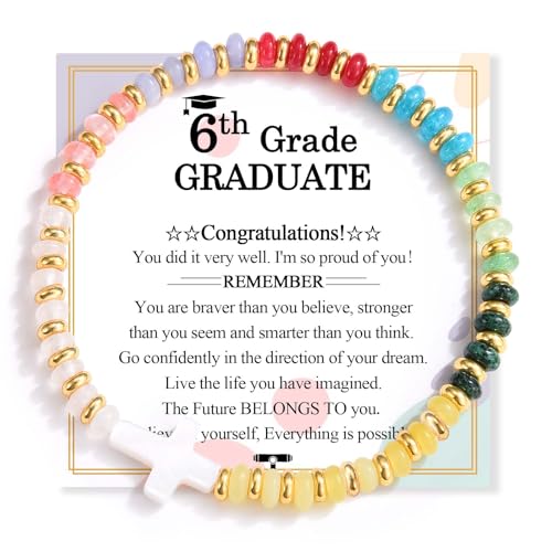 Image of 6th Grade Graduation Gifts for Girls 2026 Graduation Card Decorations Bracelet Jewelry Presents for Girls Daughter Granddaughter Sister Niece Friend