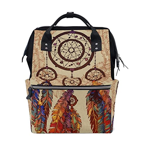 291 Mochila Bolsa Ornamento De Piedras Preciosas De Plumas Mochila De Cambio Durable Mochila Para Pañales Gran Capacidad Bolsa De Pañales Para Bebés Para Papá Mamá 28X18X40cm