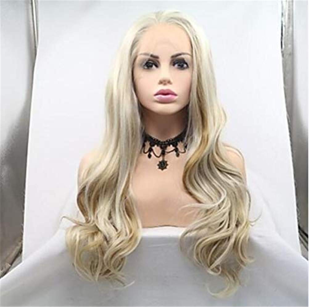 Perruque synthétique longue vague 18 pouces pour camoufler les cheveux rebelles en fête ou quotidien