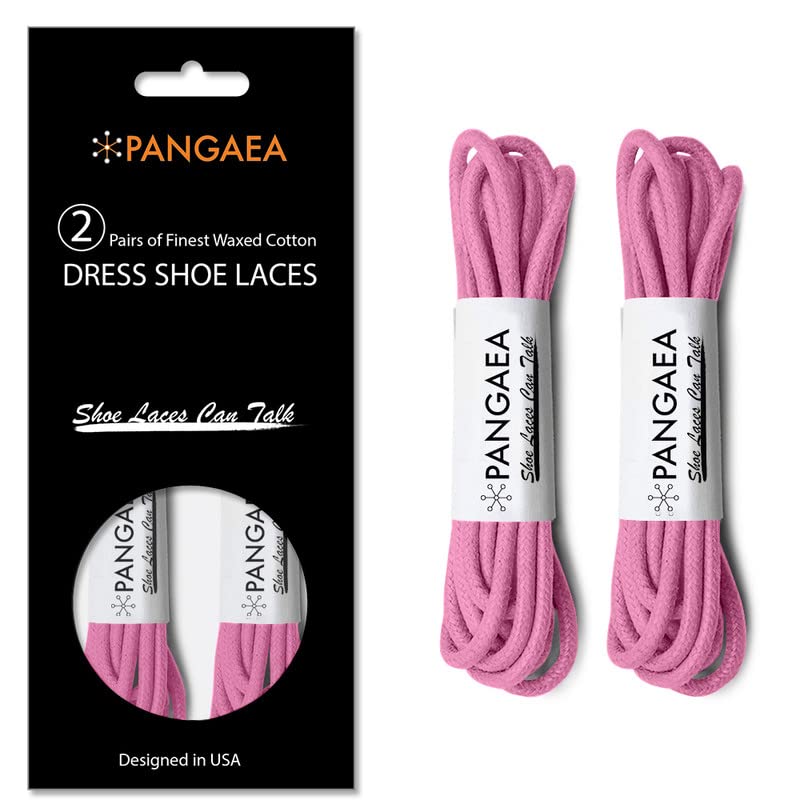 Image of [4 Laces] 2-Pair Pack Waxed Round Oxford Shoe Laces for Dress Shoes Chukka 3 /32Inch Thin