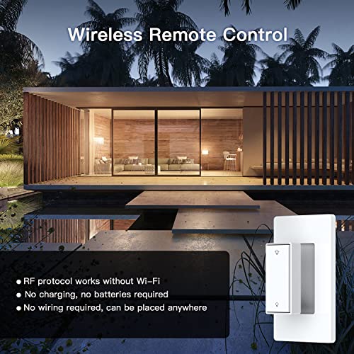 Orvibo Smart Dimmer Switch With Remote Control, 902Mhz Rf Single Pole Wifi Dimmer Switch And Wall Mount, Work With Alexa And Google Assistant, Neutral Wire Required, No Hub Needed (Switch + Plate) #TOP3