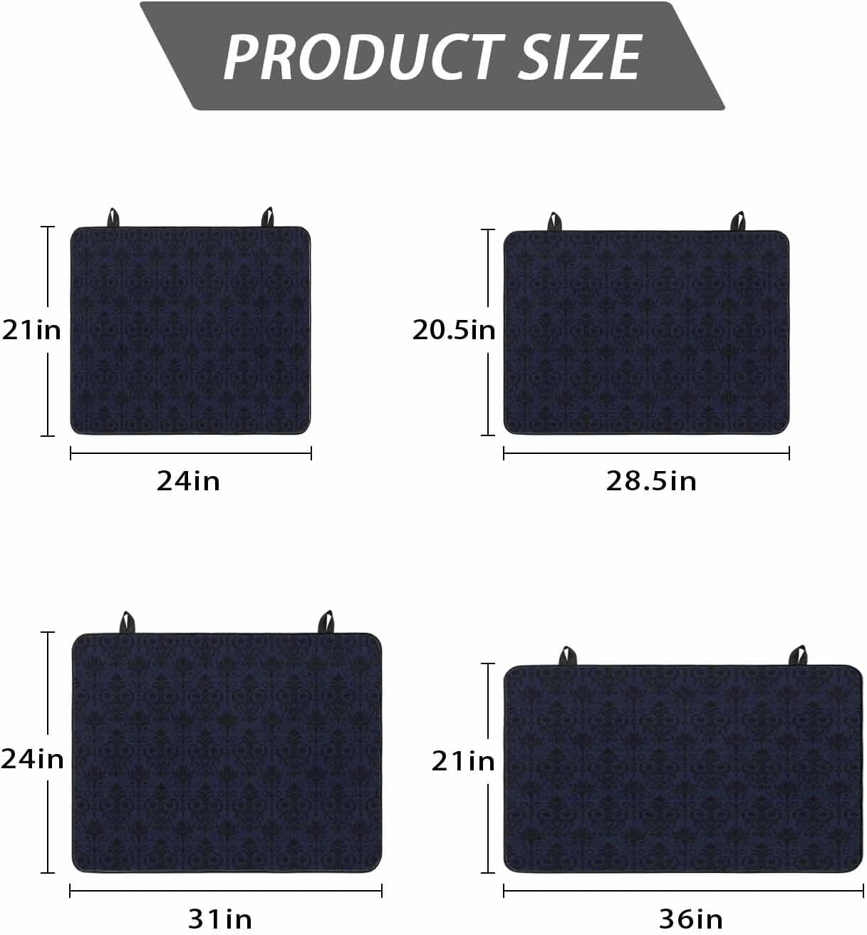 Stove Top Cover Navy Blue Abstract Floral Stove Cover for Electric Stove Top Vintage Boho Flowers Glass Cooktop Covers Anti-Slip Mat Heat Resistant Countertop Protector Kitchen Decor 31"x24"