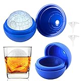Star Wars Death Star Silicone Ice Cube Mold Tray, Blue Round Ice Cube Mold for Whiskey, Bourbon,...