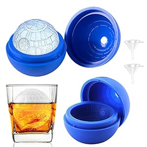 Star Wars Death Star Silicone Ice Cube Mold Tray, Blue Round Ice Cube Mold for Whiskey, Bourbon, Cocktails, Chocolate (2…