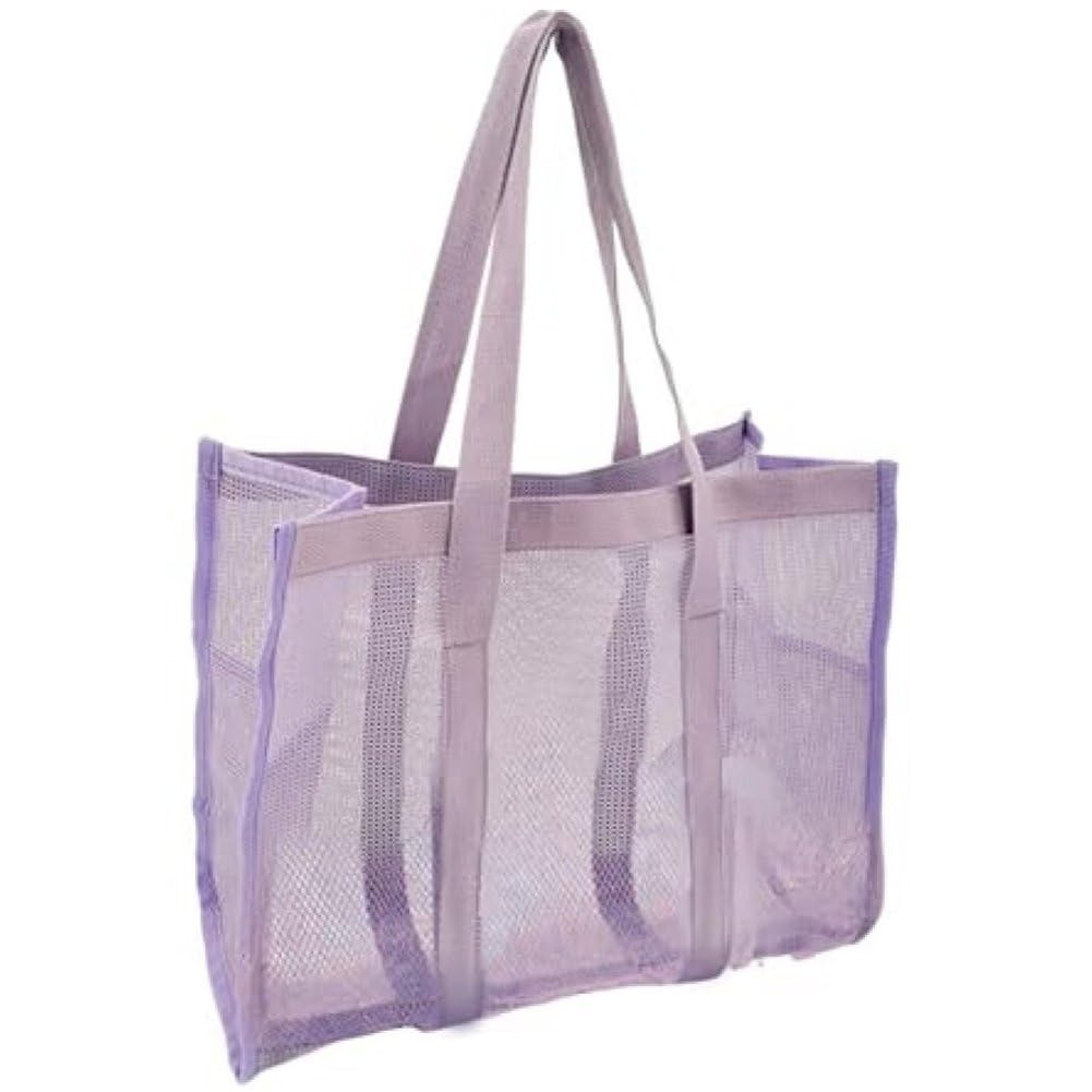Sslvya Mesh Beach Bag for Women, Large Beach Pool Tote Bag, Lightweight Sandproof Shoulder Tote Handbag Travel Vacation Essentials