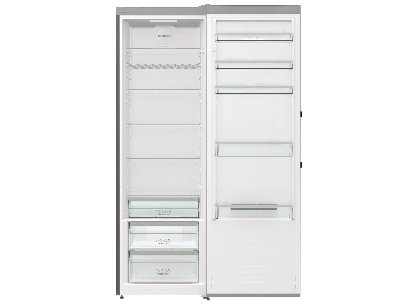 Gorenje R 619 DAXL6 Réfrigérateur/AdaptTech/FreshZone/Refroidissement par circulation d'air, écran LED, 398 l, 185 cm, classe d'efficacité énergétique D/acier inoxydable