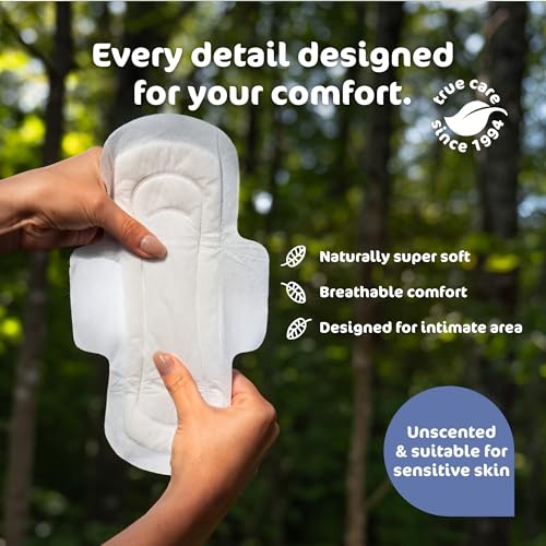 Image of Naty Sanitary Pads for Women with Wings, Overnight Absorbency, 10 Count | 100% Organic Cotton top Sheet, Certified Skin-Safe for Periods, Unscented, Comfortable & Breathable