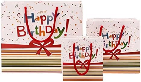 Amazon Co Jp Happy Birthday 誕生日 プレゼント ギフトバッグ 3枚セット メッセージ カード付 包装 ラッピング Tmd M 3袋セット ｘｘ8ｃｍ ボーダー 文房具 オフィス用品
