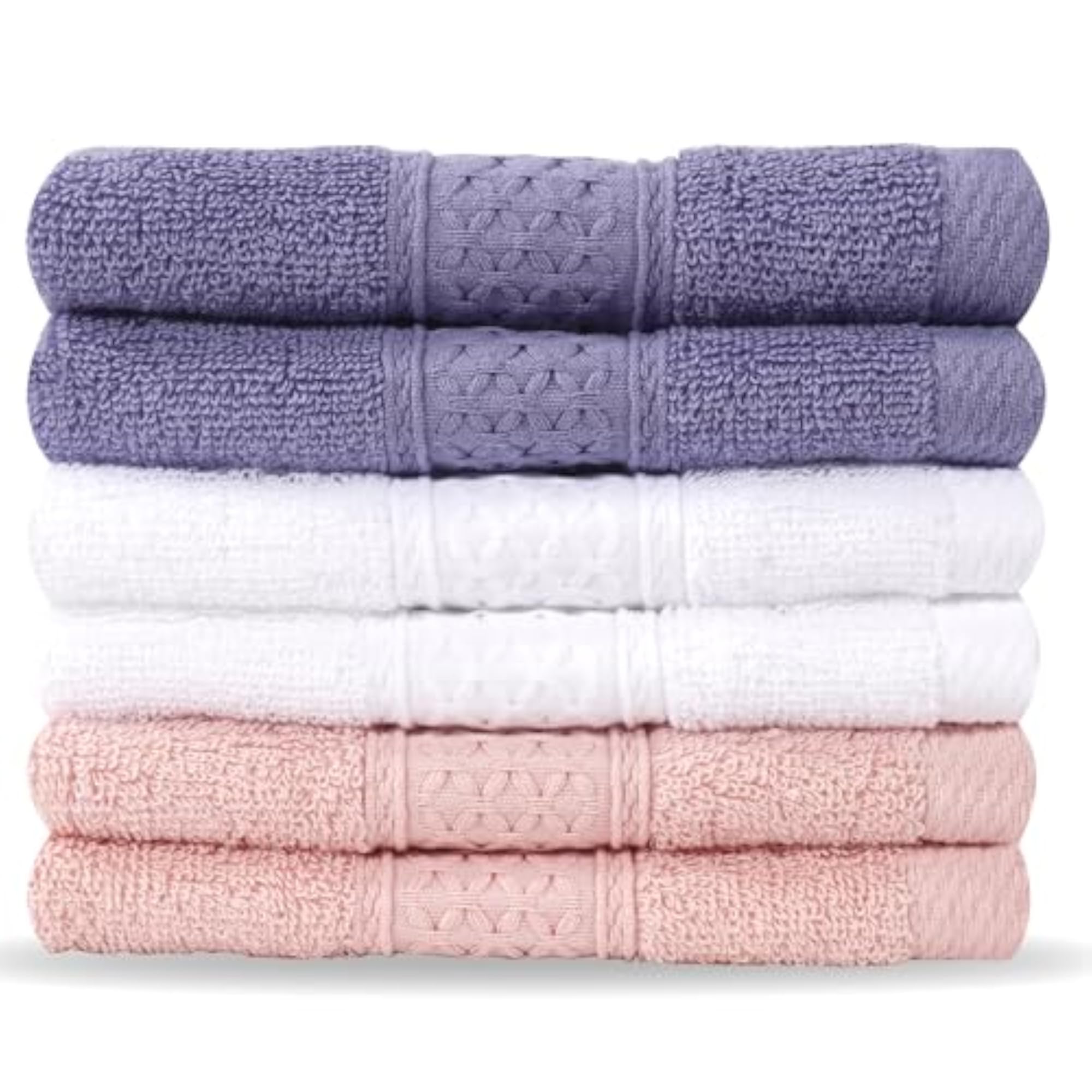 6 Pack Highly Absorbent Cotton Wash Cloths