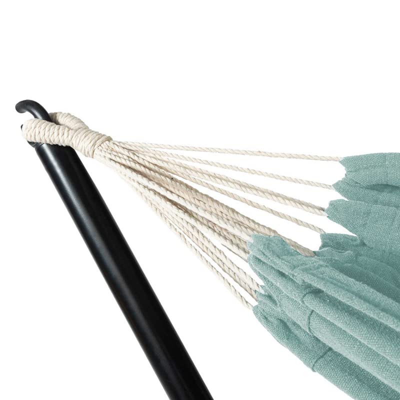 IDMarket - Hangmat met metalen standaard en zeildoek in watergroen - Afbeelding 4