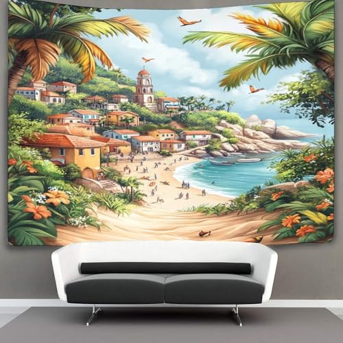 Couverture murale plage 3D KAYZTGSDA pour masquer les défauts des murs de chambre