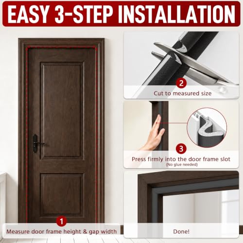 Image of Extra Long Kerf Weather Stripping Door Seal for Large Gaps and Easy Installation (19.7FT, Black)
