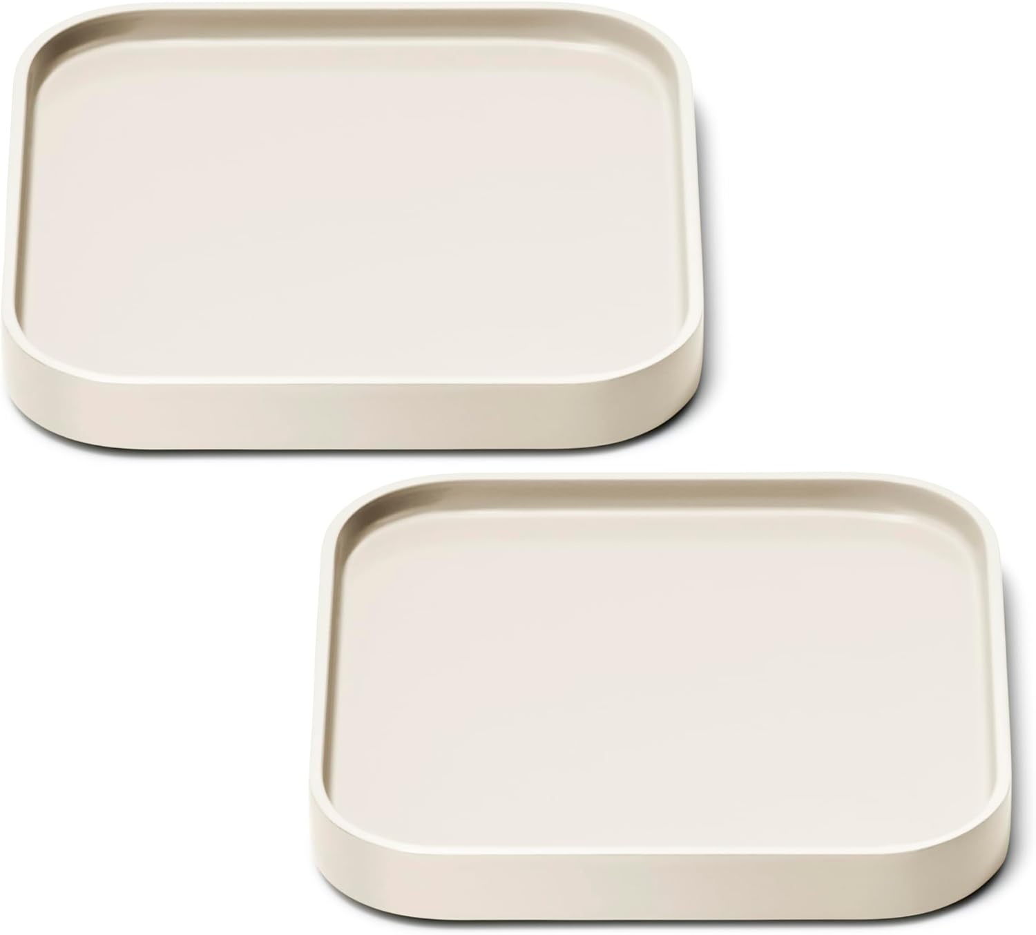 Caraway Spoon Rest Set of 2 - Stackable Spoon Holder for Kitchen Counter - Drip Catching, Heat-Resistant Design - Non-Slip Base - Cream