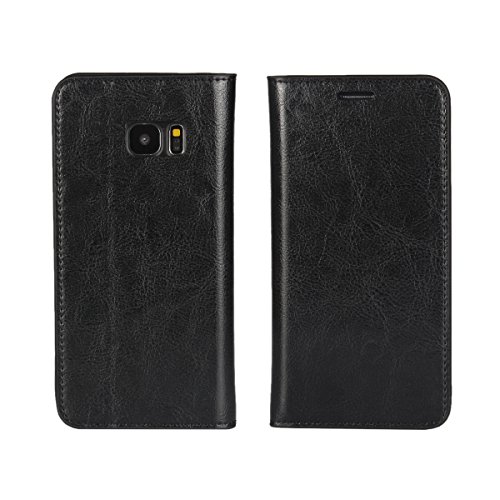 Icovercase For Samsung Galaxy S7 Edge Wallet Case With Card Slots Holder, Premium Leather Kickstand Feature Flip Folio Case Cover For Galaxy S7 Edge (Black) #TOP19