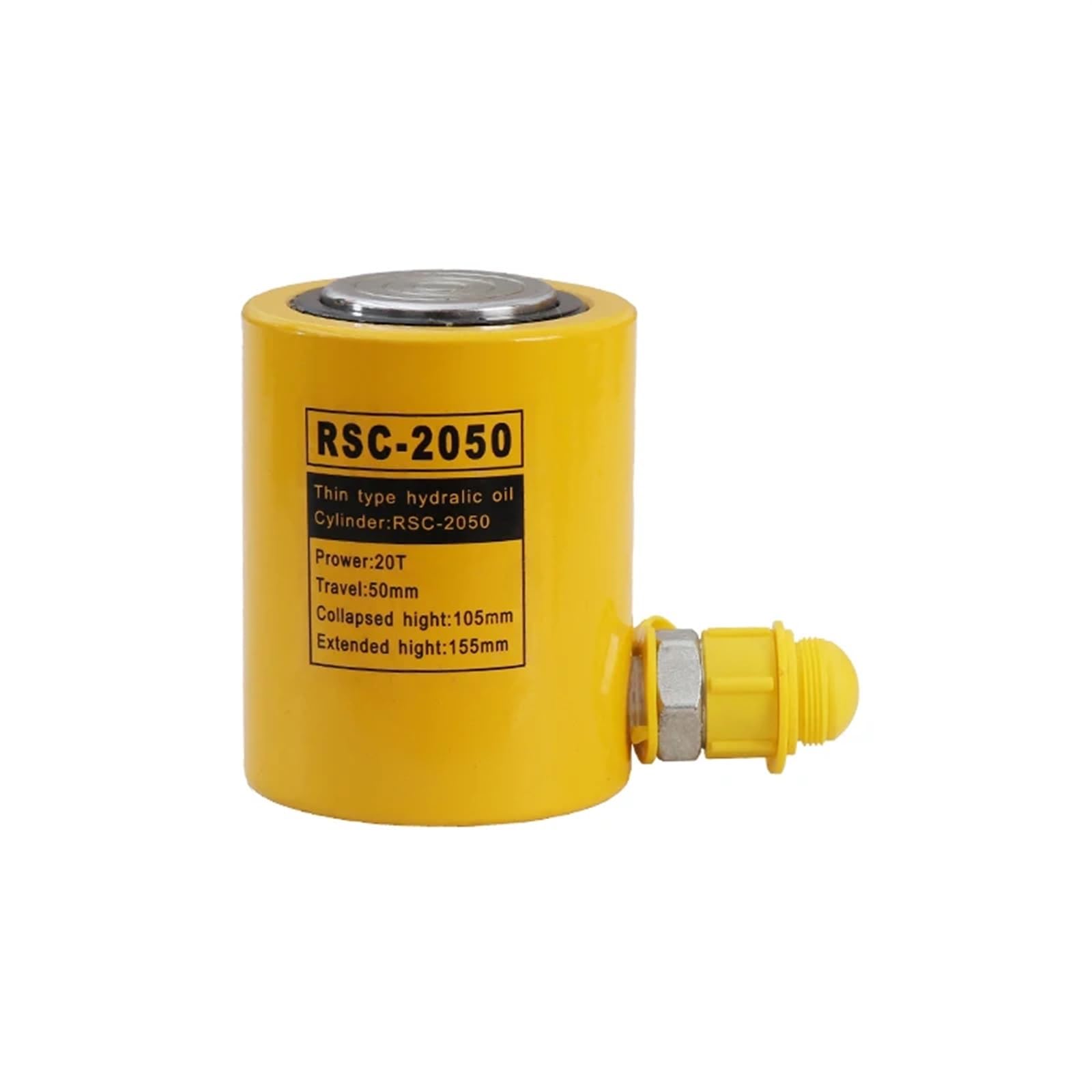 LZIKKGKI 20T Low-height Hydraulic Cylinder RSC-2050 Hydraulic Jack, Tonnage 20T, Working Stroke 50mm, Need To Be Used with A Hand Pump