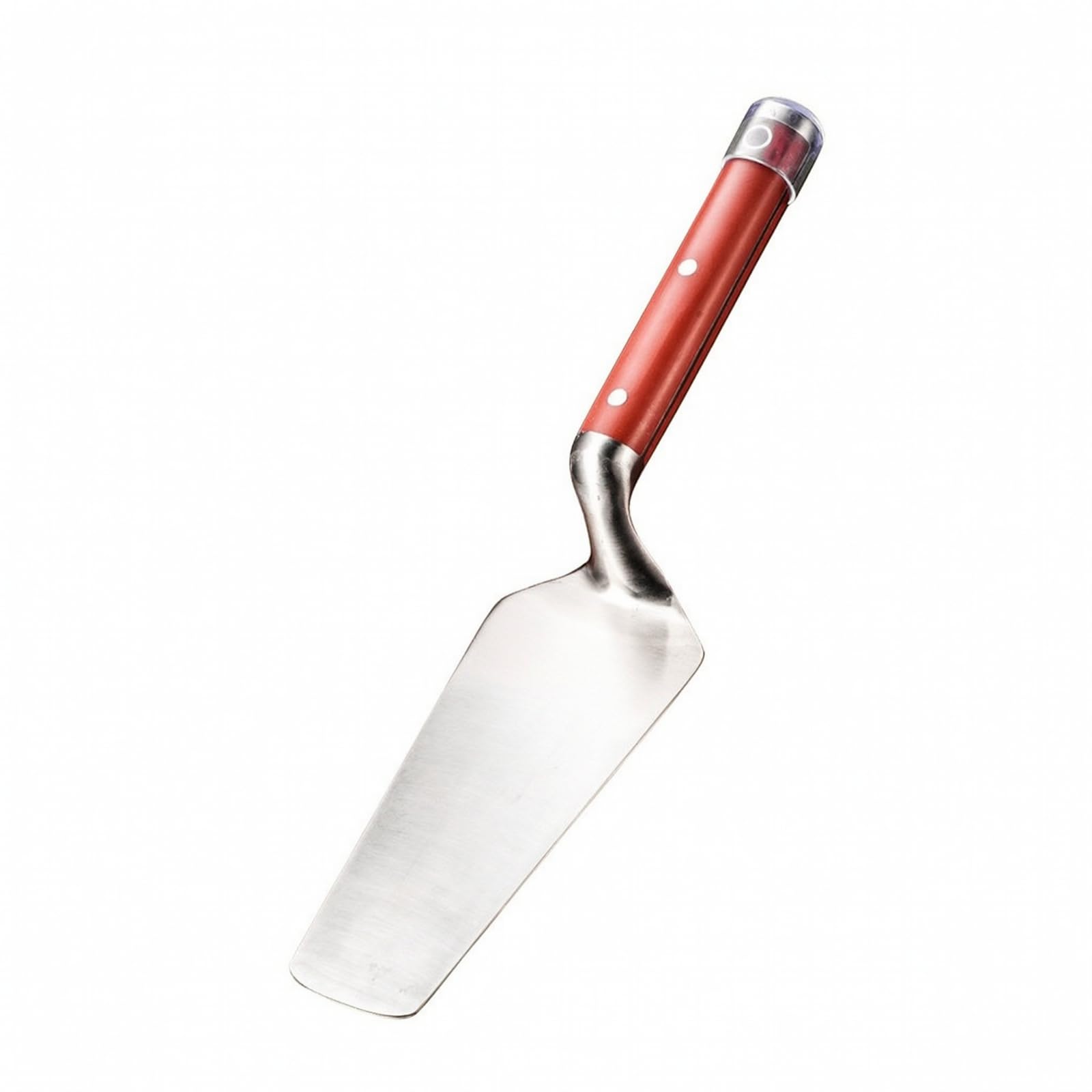 Ziociura Masonry Trowel Stainless Steel Mortar Trowel Plastering Hand Tool Brickwork Spreader Wall Smoothing Trowel Plaster with Riveted Metal Shank Vermilion, M, Round Trowel