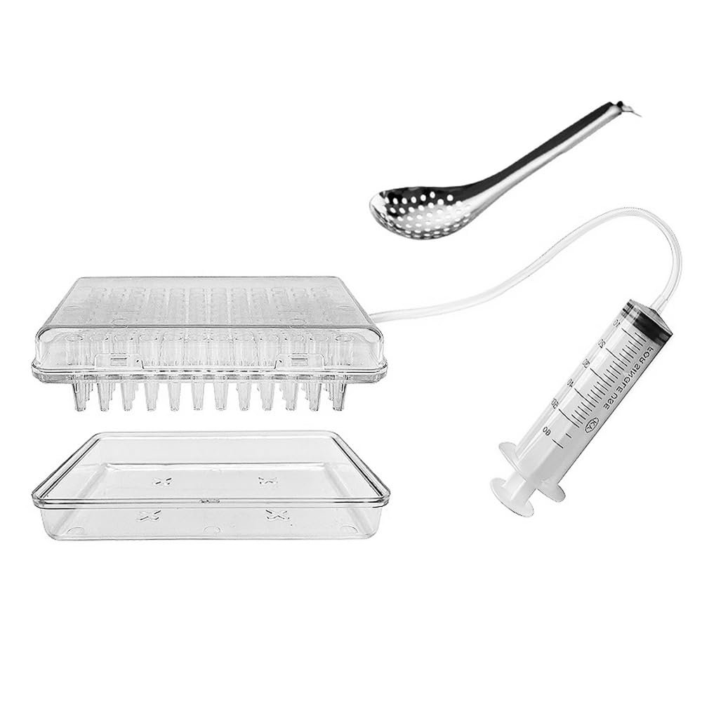 Kaviar-Maker-Set, kugelförmiger Kaviar-Spender, Sphärifikations-Tropfer, Rogensaucen-Spender, Sieb-Werkzeuge mit Löffel und Spritze