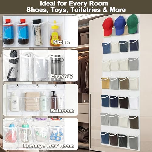Save 20% on Over The Door Shoe Organizer with 24 Clear Pockets