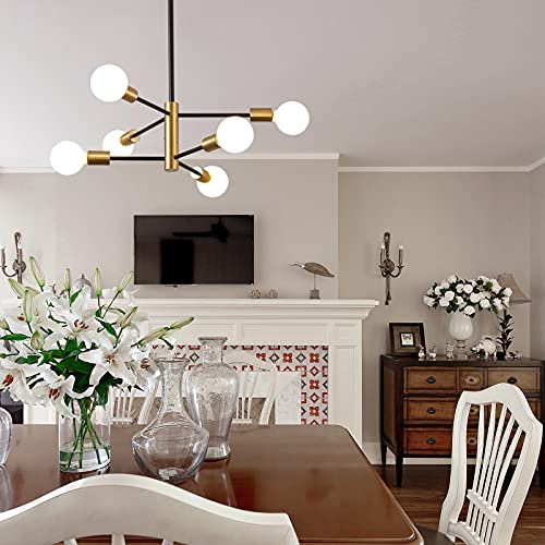image for KAISITE Modern Sputnik Chandelier - 6 Light Chandelier Light Fixture H