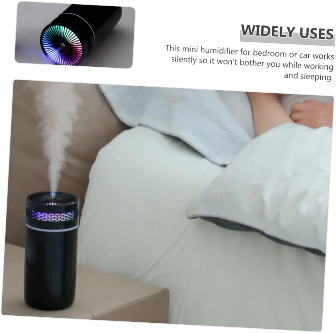 Domésticos 2 uds humidificador silencioso Escritorio Dormitorio Esenciales Aire Fresco USB Niebla USB Abs hogar bebé