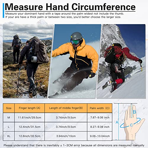 Omechy Winter Gloves Men Women Warm Waterproof Ski Gloves 5 Layer Touch Screen Snow Gloves For Cold Weather #TOP5