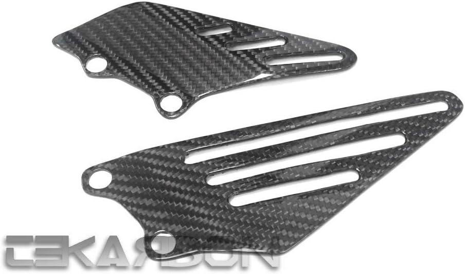 Replacement Heel Plates Footrest Peg, for Kawasaki ZX14R (06-18), Carbon Fiber, 2x2 Twill Weave