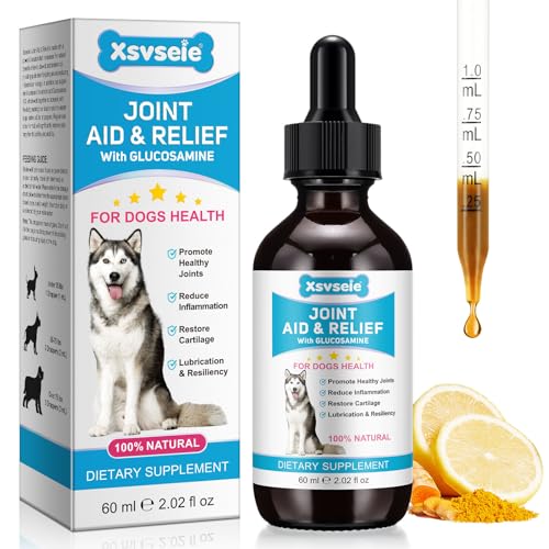 Gelenkergänzung für Hunde 60ml - Flüssigtropfen für Seniorenhunde mit Glucosamin | Natürliche Schmerzlinderung & Unterstützung für Hüfte & Gelenke | Reduziert Entzündungen & Steifheit | Rindfleischges